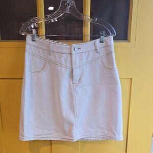 Bohme Cream Denim Skirt